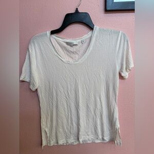 Vince White Scoop Neck Tee Small